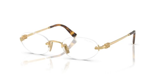 MIU MIU MU A54S - 5AK08N - 51 - AVEC DES VERRES À FILTRE ANTI LUMIÈRE BLEU-VIOLET Lunettes de soleil Gold Oval