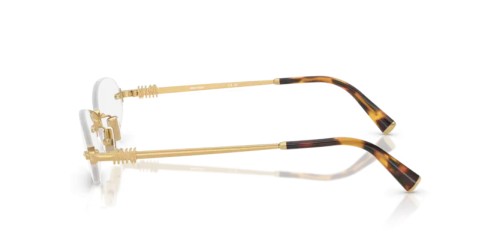 MIU MIU MU A54S - 5AK08N - 51 - AVEC DES VERRES À FILTRE ANTI LUMIÈRE BLEU-VIOLET Lunettes de soleil Gold Oval
