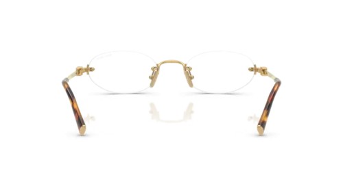 MIU MIU MU A54S - 5AK08N - 51 - AVEC DES VERRES À FILTRE ANTI LUMIÈRE BLEU-VIOLET Lunettes de soleil Gold Oval