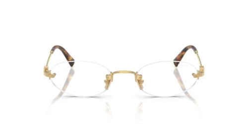 MIU MIU MU A54S - 5AK08N - 51 - AVEC DES VERRES À FILTRE ANTI LUMIÈRE BLEU-VIOLET Lunettes de soleil Gold Oval