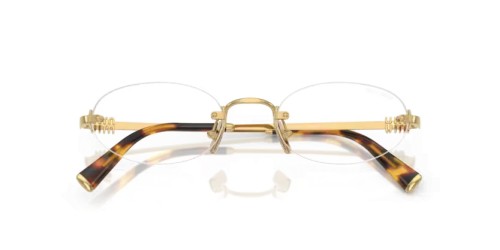 MIU MIU MU A54S - 5AK08N - 51 - AVEC DES VERRES À FILTRE ANTI LUMIÈRE BLEU-VIOLET Lunettes de soleil Gold Oval