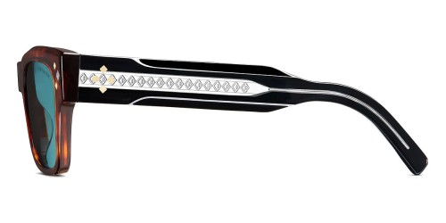 Dior CD DIAMOND S2I - 25B0 N - 54 Lunettes de soleil Havane, Noir Angulaire
