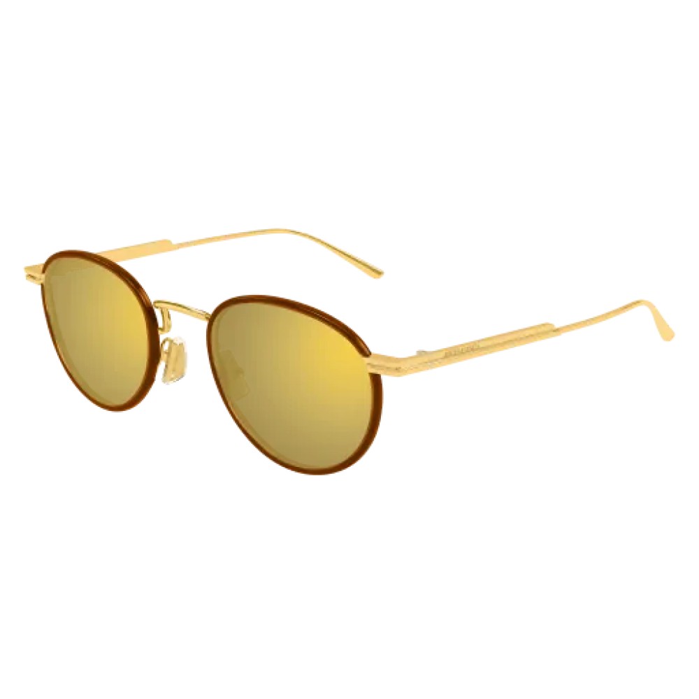 Bottega Veneta BV1389S - 004 - 48 Lunettes de soleil Or, Marron Pantó / Arrondi