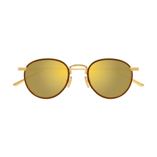 Bottega Veneta BV1389S - 004 - 48 Lunettes de soleil Or, Marron Pantó / Arrondi