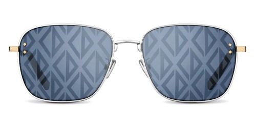 Dior CD DIAMOND S4U - F2B4 N - 55 Lunettes de soleil Argent, Or Angulaire