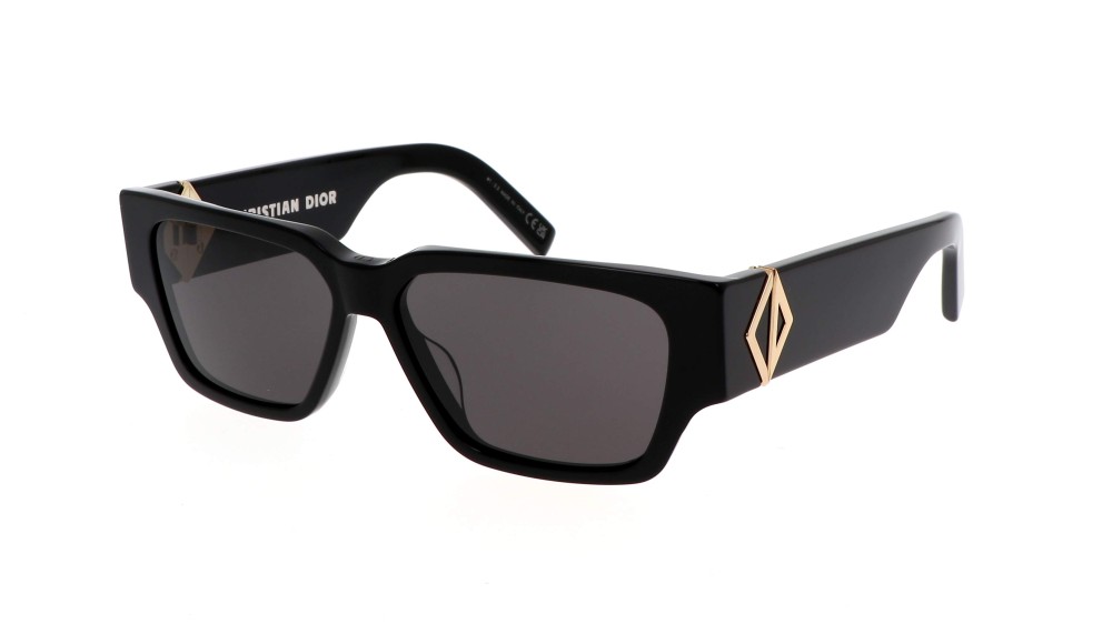 Dior CD DIAMOND S5I - 10A0 U - 56 Lunettes de soleil Noir, Or Angulaire