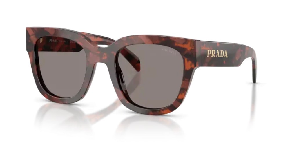 PRADA PR C04S - 23F80Q - 52 Lunettes de soleil Écaille amarante Angulaire