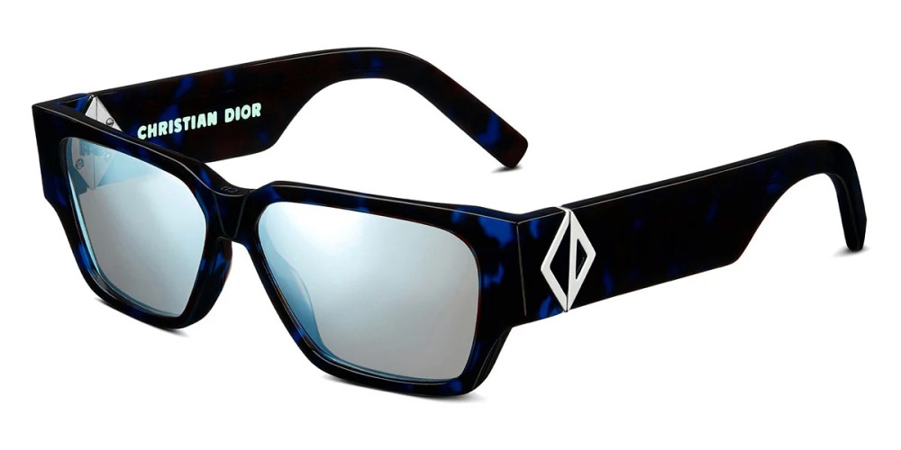 Dior CD DIAMOND S5I - 28I7 U - 56 Lunettes de soleil Noir, Havane bleu Angulaire