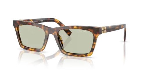 MIU MIU MU A05S - 14L50O - 55 Lunettes de soleil Havane miel Rectangle