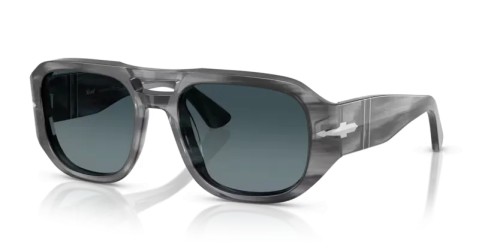 Persol PO3373S - 1192S3 - 56 - AVEC DES VERRES POLARISÉS Lunettes de soleil Gris rayé Pilote (Aviateur)