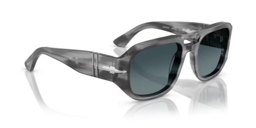 Persol PO3373S - 1192S3 - 56 - AVEC DES VERRES POLARISÉS Lunettes de soleil Gris rayé Pilote (Aviateur)