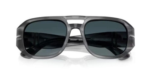 Persol PO3373S - 1192S3 - 56 - AVEC DES VERRES POLARISÉS Lunettes de soleil Gris rayé Pilote (Aviateur)
