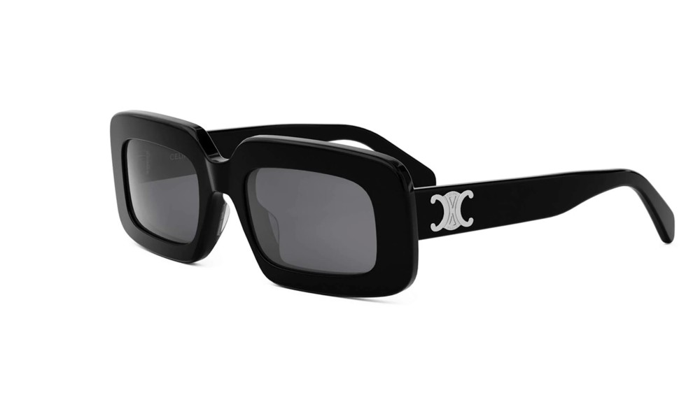 Celine CL40313U - 01A - 53 Lunettes de soleil Noir brillant Angulaire