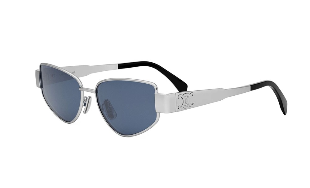 Celine CL40293U - 16V - 55 Lunettes de soleil Argent Œil de chat