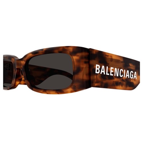 Balenciaga BB0260S - 007 - 56 Lunettes de soleil Marron, Noir, À motifs Angulaire