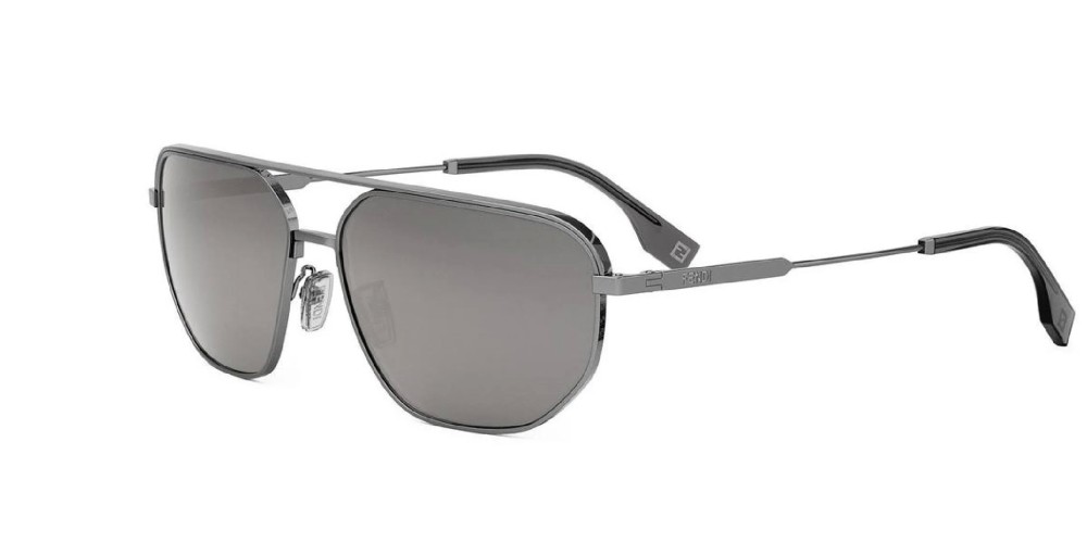 Fendi FE40154U - 12C - 61 Lunettes de soleil Argent Pilote (Aviateur)