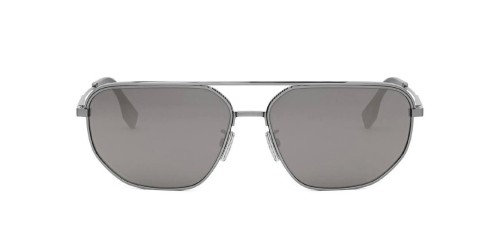 Fendi FE40154U - 12C - 61 Lunettes de soleil Argent Pilote (Aviateur)