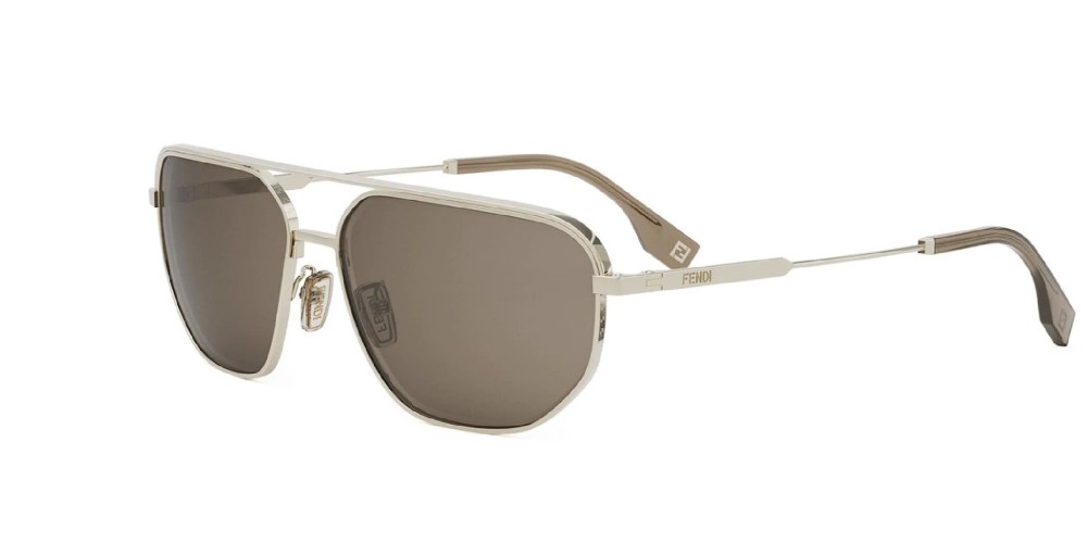 Fendi FE40154U - 32E - 61 Lunettes de soleil Or pâle Pilote (Aviateur)