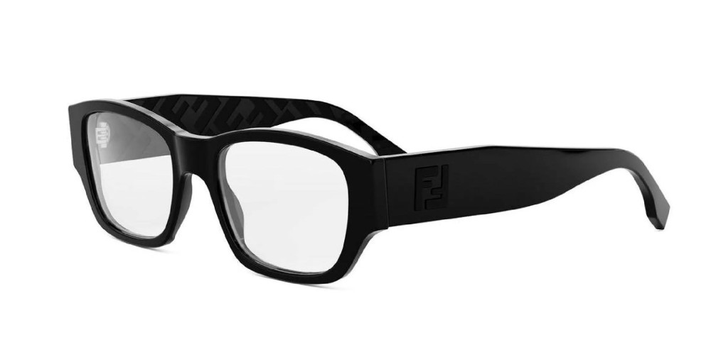 Fendi FE50123I - 001 - 53 Cadres optiques Noir Angulaire