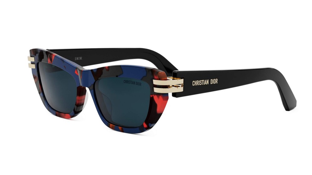 Dior CDIOR B2U - 28B0 D - 52 Lunettes de soleil Rouge, Bleu, Noir Œil de chat