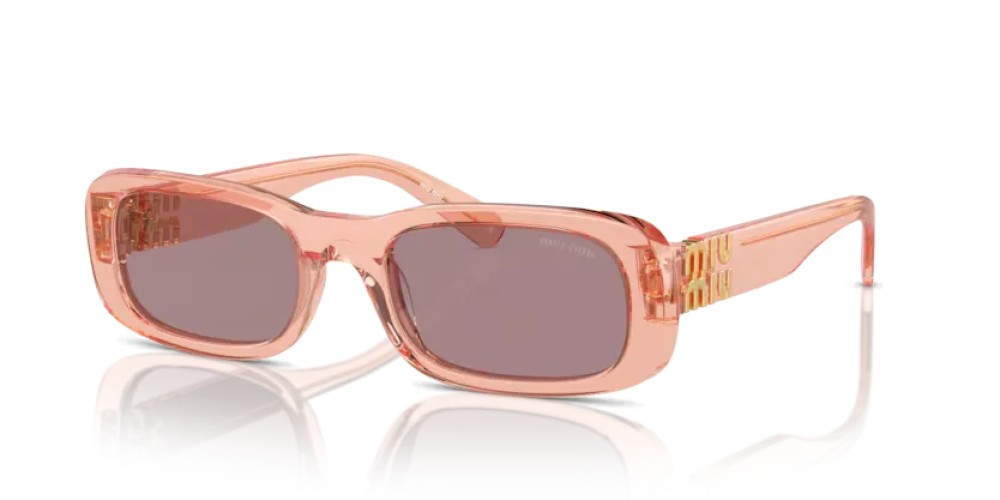 MIU MIU MU 08ZS - 13T06I - ​53 Lunettes de soleil Noisette transparent Rectangle