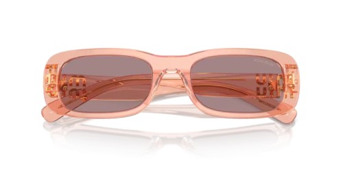 MIU MIU MU 08ZS - 13T06I - ​53 Lunettes de soleil Noisette transparent Rectangle
