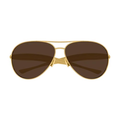 Bottega Veneta BV1305S - 007 - 64 Lunettes de soleil Or Pilote (Aviateur)