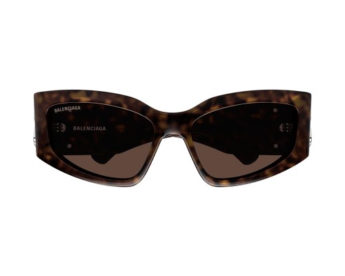 Balenciaga BB0321S - 008 - 57 Lunettes de soleil Marron, Noir, À motifs Angulaire