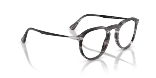 Persol O3387V - 1238 - 51 Cadres optiques Noir et gris rayés Coussin
