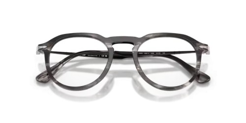 Persol O3387V - 1238 - 51 Cadres optiques Noir et gris rayés Coussin