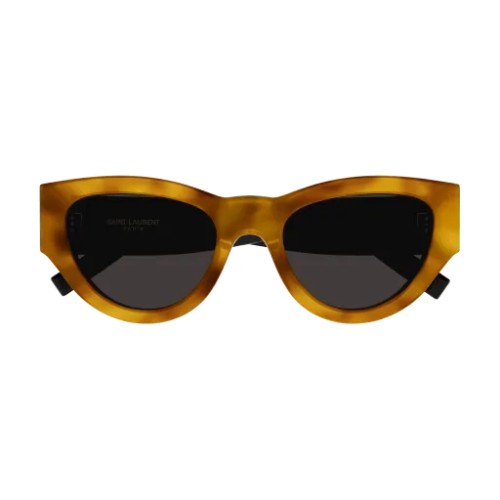 Saint Laurent SL M94 - 007 - 53 Lunettes de soleil Havane, Noir Œil de chat
