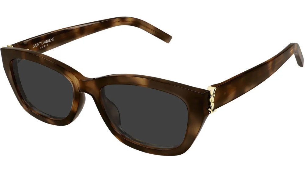 Saint Laurent SL M153 - 003 - 55 Lunettes de soleil Havane Angulaire