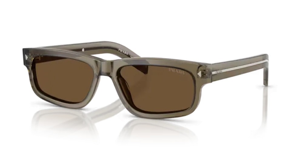 PRADA PR B11S - 18T70F - 57 Lunettes de soleil Terre transparent Rectangle