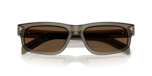PRADA PR B11S - 18T70F - 57 Lunettes de soleil Terre transparent Rectangle