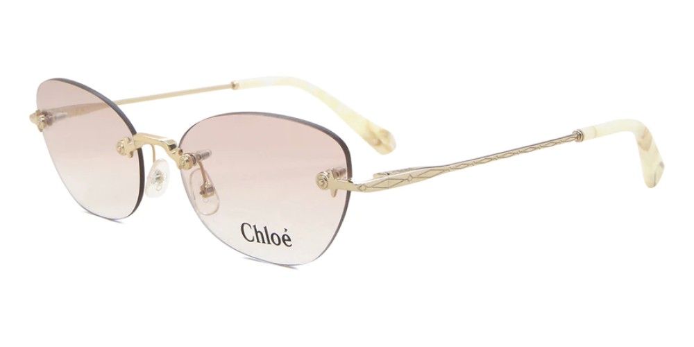 Chloé CE2154 - 717 - 57 Lunettes de soleil Blanc, Argent Ovale