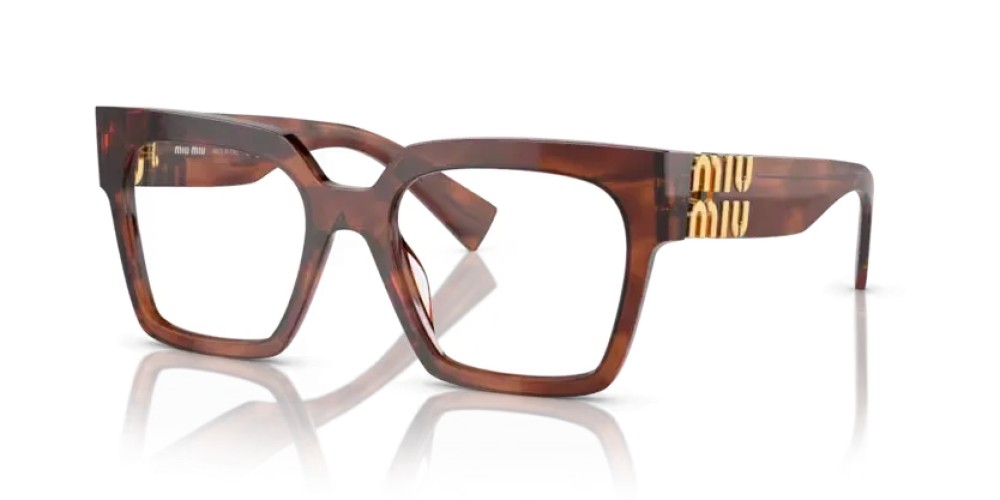 MIU MIU MU 04UV - 11Q1O1 - 52 Cadres optiques Tabac rayé Angulaire
