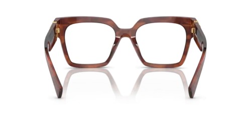 MIU MIU MU 04UV - 11Q1O1 - 52 Cadres optiques Tabac rayé Angulaire
