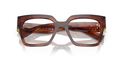 MIU MIU MU 04UV - 11Q1O1 - 52 Cadres optiques Tabac rayé Angulaire