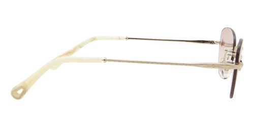 Chloé CE2154 - 717 - 57 Lunettes de soleil Blanc, Argent Ovale