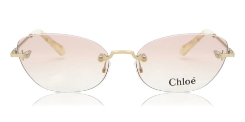 Chloé CE2154 - 717 - 57 Lunettes de soleil Blanc, Argent Ovale