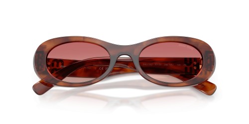MIU MIU MU 06ZS - 26E50U - 50 Lunettes de soleil Rayé tabac Ovale