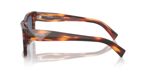 PRADA PR 19WS - 17R06A - 52 Lunettes de soleil Loupe de bois rayée Rectangle