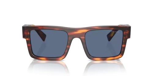 PRADA PR 19WS - 17R06A - 52 Lunettes de soleil Loupe de bois rayée Rectangle