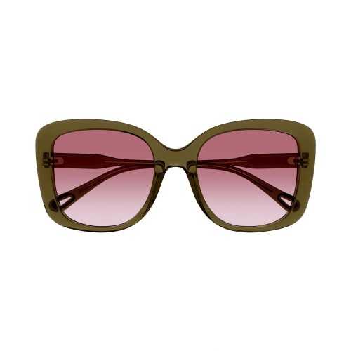 Chloé CH0125SA - 004 - 57 Lunettes de soleil Vert Angulaire