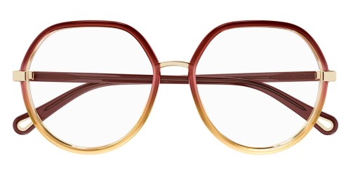 Chloé CH0131O - 006 - 54 Cadres optiques Marron, Rouge Angulaire
