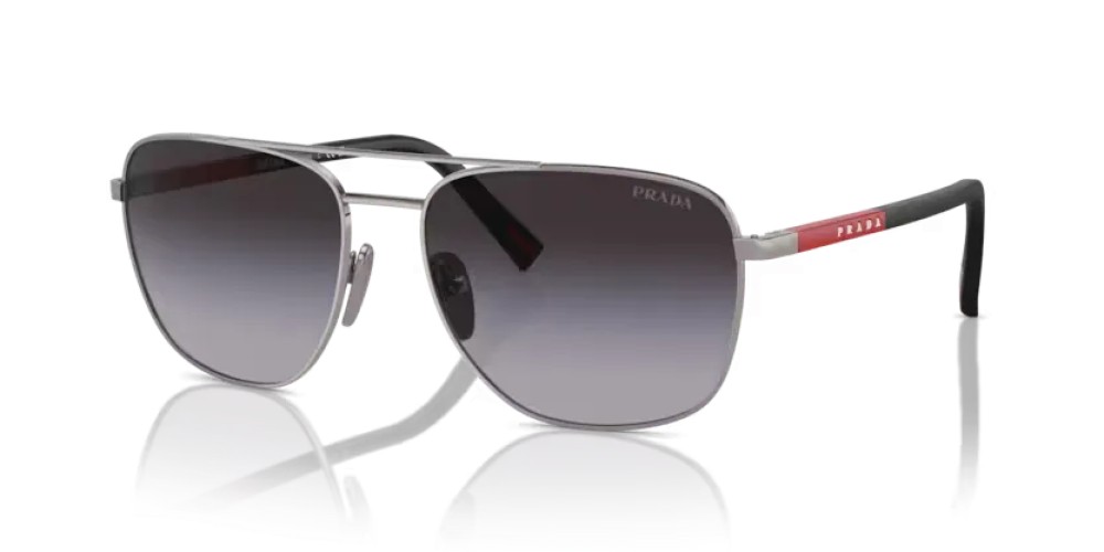 Prada Linea Rossa PS 54ZS - 5AV09U - 60 Lunettes de soleil Métal bleu-gris Ovale
