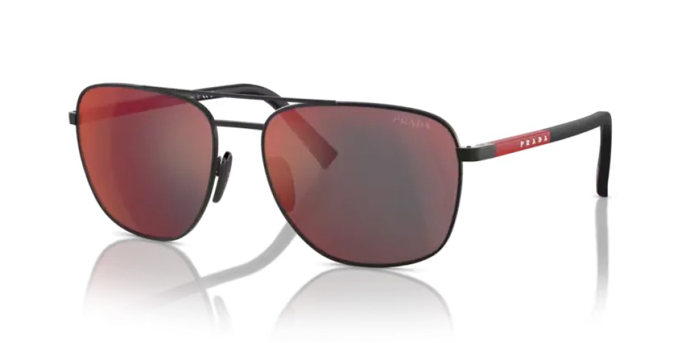 Prada Linea Rossa PS 54ZS - DG008F - 60 Lunettes de soleil Noir caoutchouté Ovale