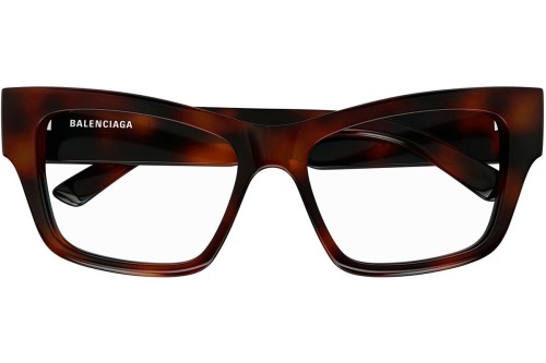 Balenciaga BB0378O - 002 - 54 Cadres optiques Noir, Rouge, À motifs Angulaire