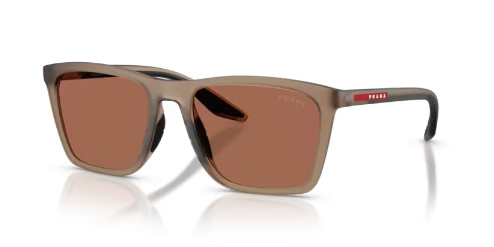 Prada Linea Rossa PS B08S - 29F50A - 56 Lunettes de soleil Marron mat Coussin