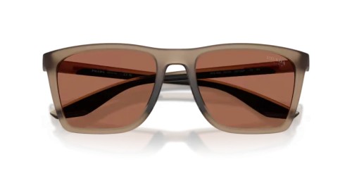 Prada Linea Rossa PS B08S - 29F50A - 56 Lunettes de soleil Marron mat Coussin